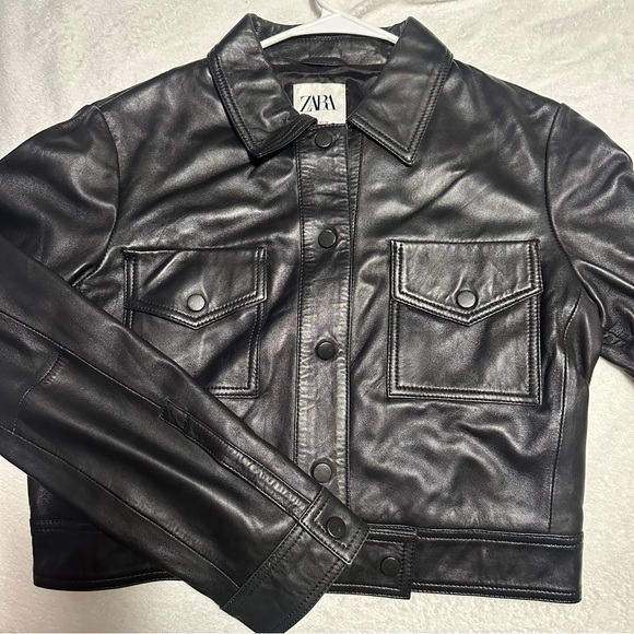ZARA- LIMITED EDITION AUTHENTIC LEATHER JACKET - Picture 5 of 5